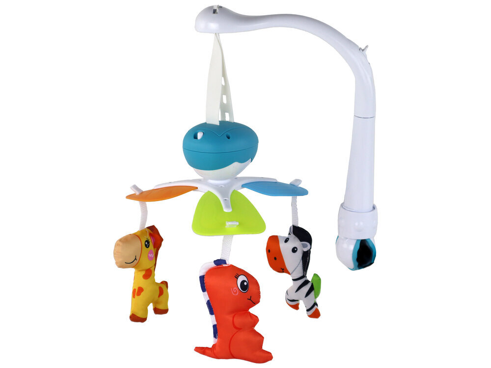 Hääleefektidega rippuv voodikarussell, sinine hind ja info | Imikute mänguasjad | kaup24.ee