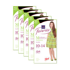 Polüamiidist sukkpüksid tüdrukutele 20 den Favorite 51101 must, 5 tk hind ja info | Tüdrukute sukkpüksid ja sokid | kaup24.ee