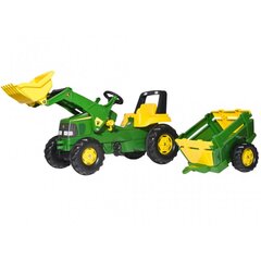 Педальный трактор с прицепом, Rolly Toys, зеленый цена и информация | Игрушки для малышей | kaup24.ee