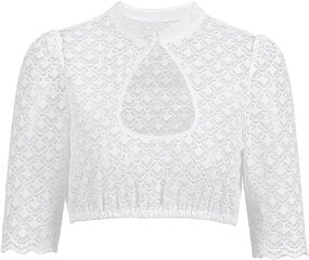 Женская кружевная блузка белого цвета, р. 40 цена и информация | Женские блузки, рубашки | kaup24.ee