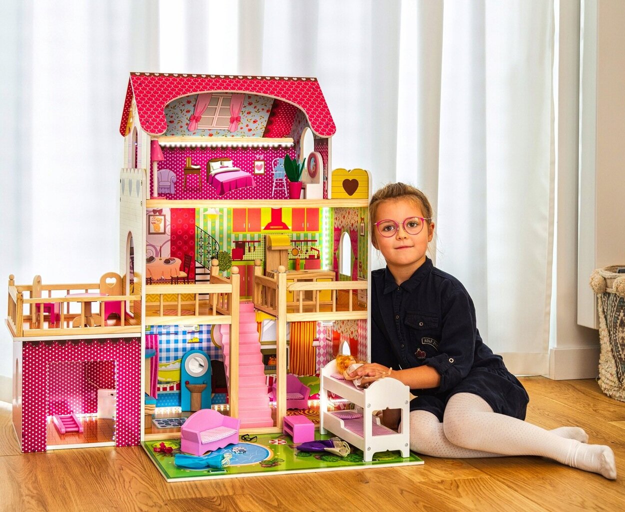 Nukumaja Kinderplay, 90 cm hind ja info | Tüdrukute mänguasjad | kaup24.ee