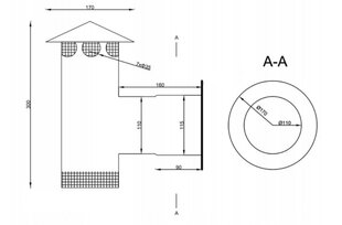 Ventilatsioonikorsten, FI 110 100 tagasilöögiklapiga цена и информация | Дымоходы | kaup24.ee