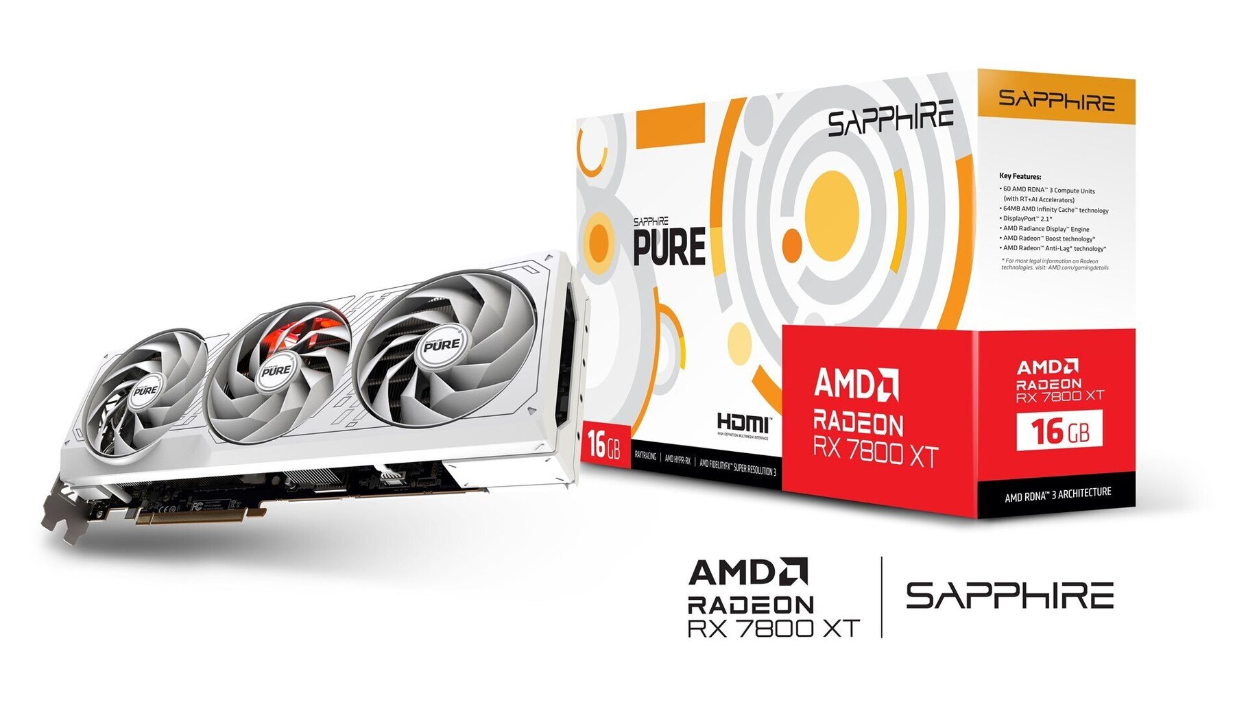 Sapphire Pure AMD Radeon RX 7800 XT (11330-03-20G) цена и информация | Videokaardid (GPU) | kaup24.ee