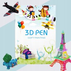 Книга шаблонов для 3D-ручек A4, 40 страниц цена и информация | Смарттехника и аксессуары | kaup24.ee