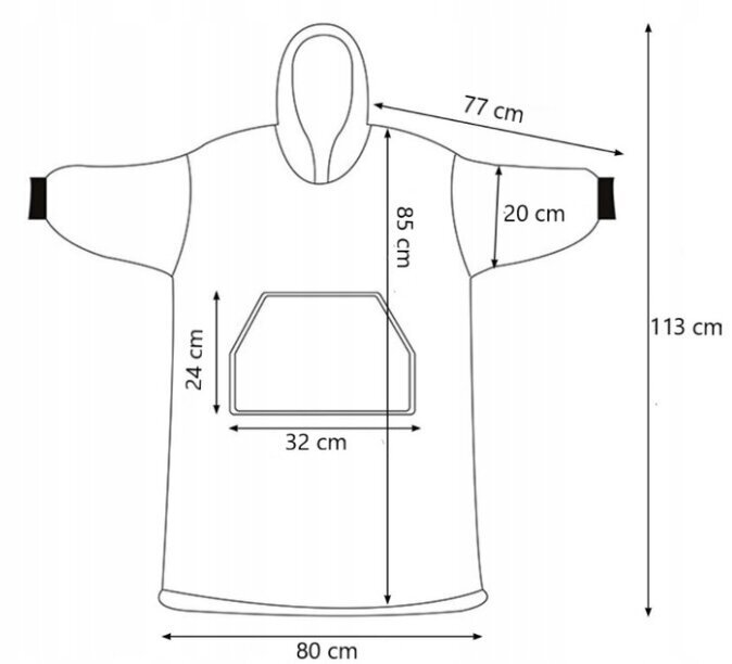 Pleed, kapuutsiga sviiter 2in1, must hind ja info | Naiste kampsunid | kaup24.ee