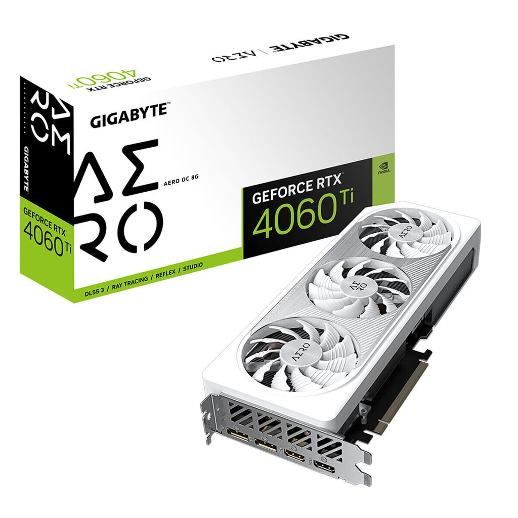 Gigabyte GeForce RTX 4060 Ti Aero OC (GV-N406TAEROOC-8GD) hind ja info | Videokaardid (GPU) | kaup24.ee