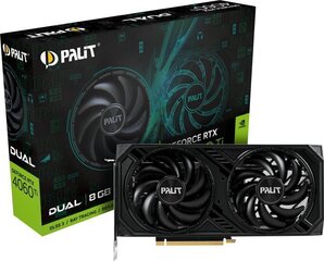 Видеокарта Palit GeForce RTX 4060 Ti Dual 8ГБ GDDR6 128bit 3DP/HDMI цена и информация | Видеокарты | kaup24.ee