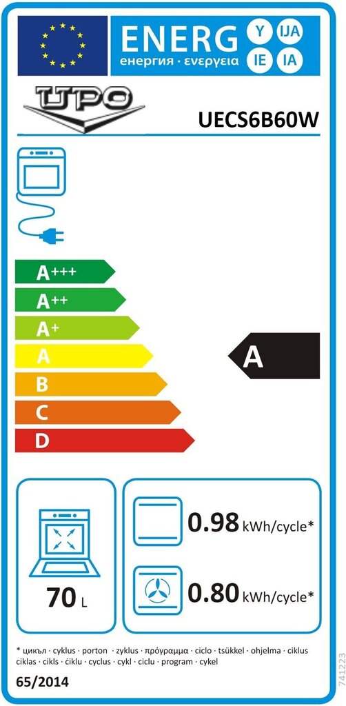 Upo UECS6B60W hind ja info | Elektripliidid | kaup24.ee