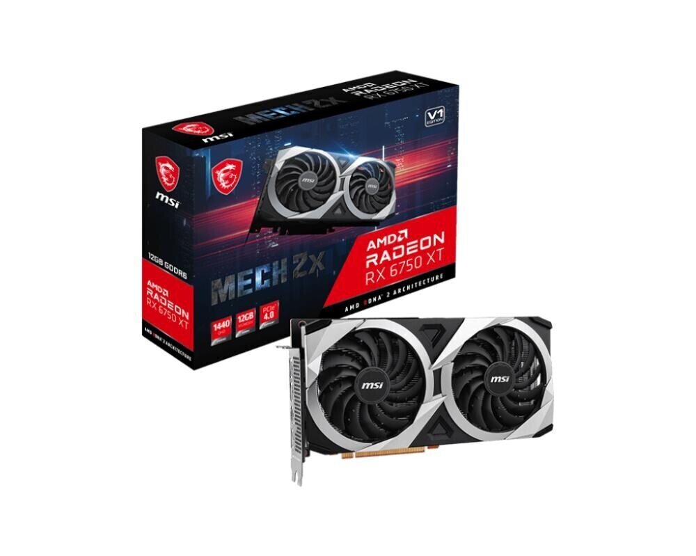 MSI Radeon RX 6750 XT Mech 2X 12G V1 12GB GDDR6 цена и информация | Videokaardid (GPU) | kaup24.ee