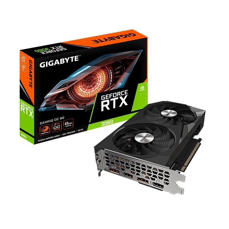 Gigabyte GeForce RTX 3060 Gaming OC 8GB GDDR6 (GV-N3060GAMING OC-8GD) hind ja info | Videokaardid (GPU) | kaup24.ee