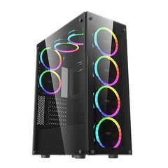 Darkflash Phantom Computer Case + 6 fans (black) цена и информация | Корпуса | kaup24.ee