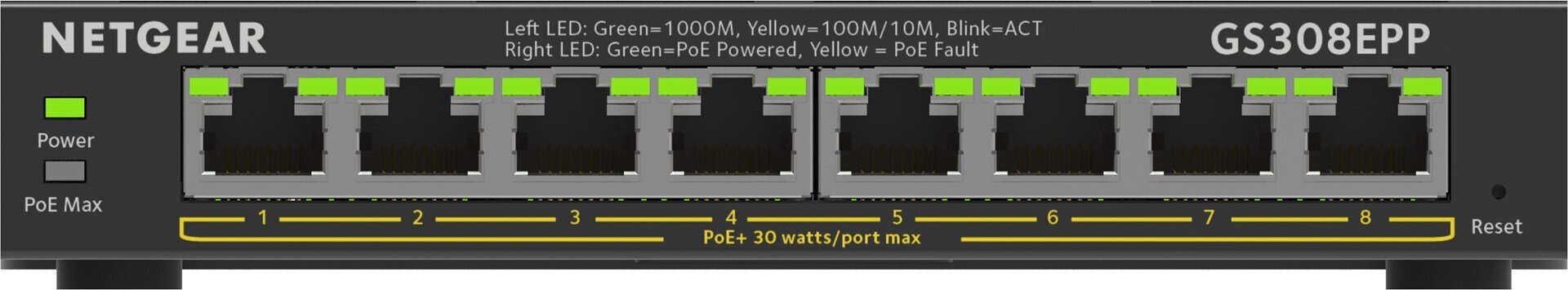 Netgear GS308EPP-100PES hind ja info | Lülitid (Switch) | kaup24.ee