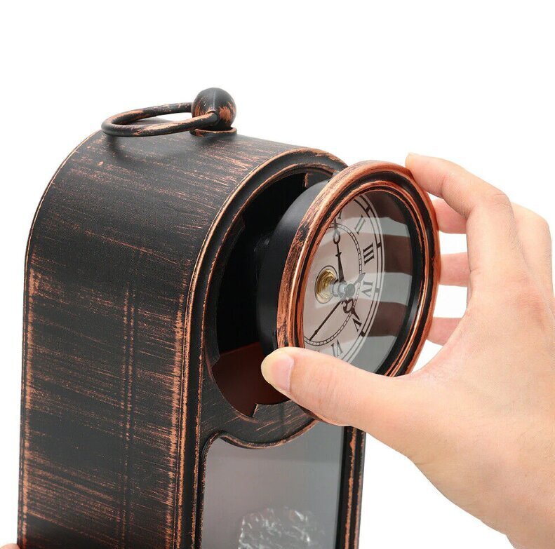 Vintage LED-kaminalamp kellaga, pruun цена и информация | Originaalsed kellad | kaup24.ee