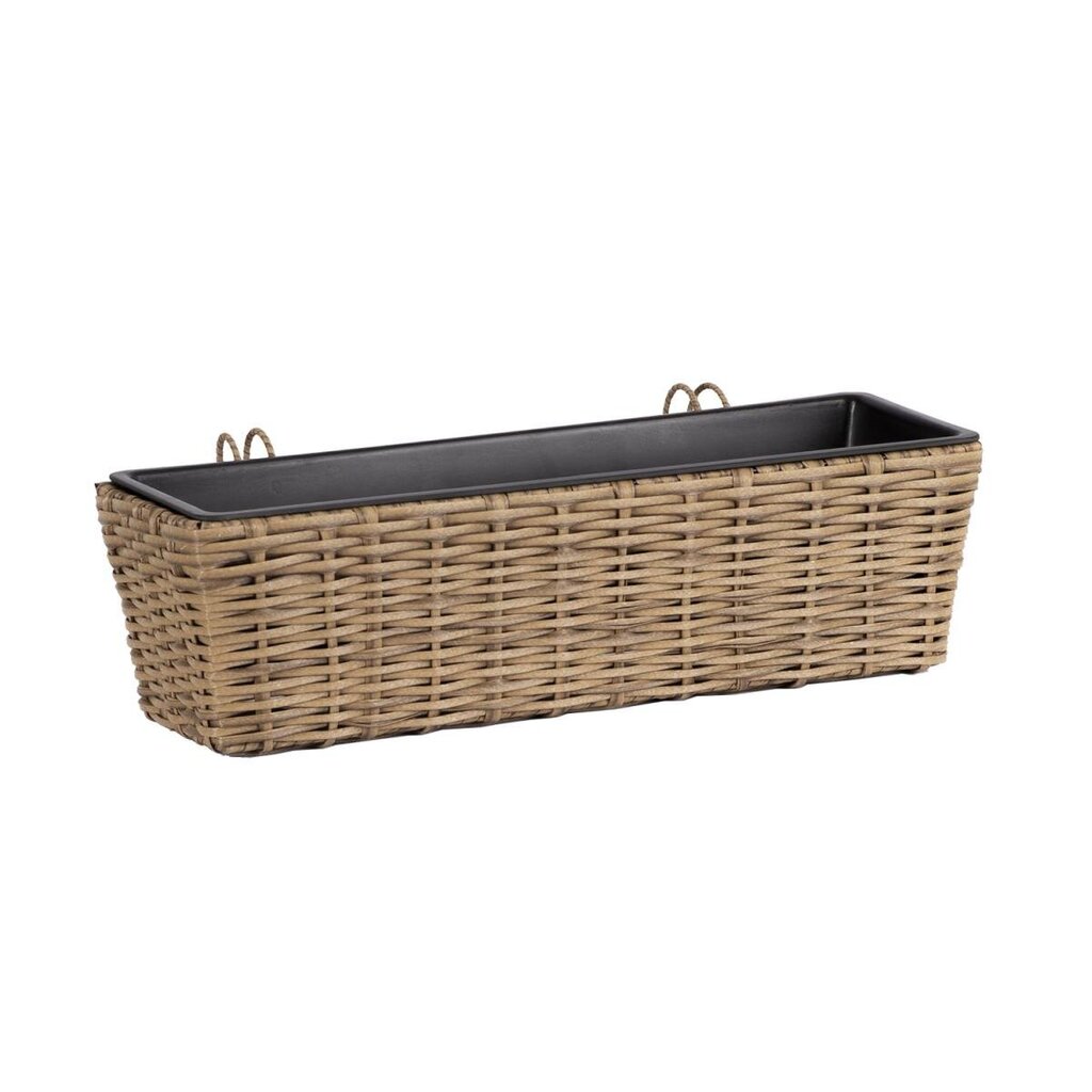 Rõdu lillekast Wicker, 60x20x17 cm цена и информация | Dekoratiivsed lillepotid | kaup24.ee