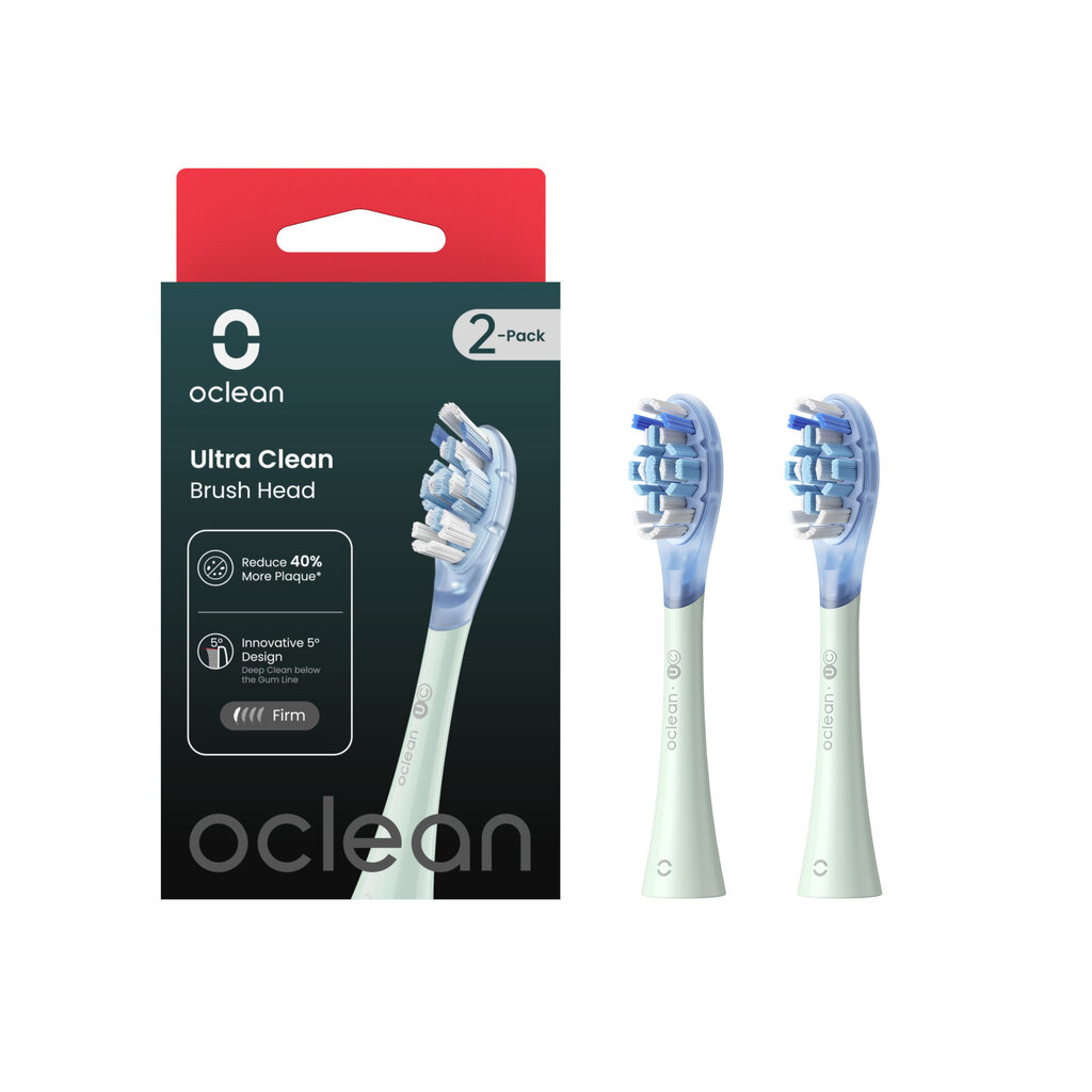 Oclean Ultra Clean Brush Head 2-PK UC01 G02 Green hind ja info | Elektrilised hambaharjad | kaup24.ee