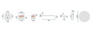 Lungo Miler valge peitdušikomplekt koos termostaadiga + kast hind ja info | Komplektid ja dušipaneelid | kaup24.ee