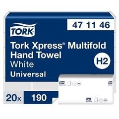 Буклет, полотенце бумажное Tork Xpress Multifold Universal H2, 2 слоя., 23,4 x 21,3 см (20 шт.) цена и информация | Туалетная бумага, бумажные полотенца | kaup24.ee