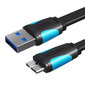 Vention VAS-A12-B100, Flat USB 3.0 A to Micro-B, 1m цена и информация | Kaablid ja juhtmed | kaup24.ee