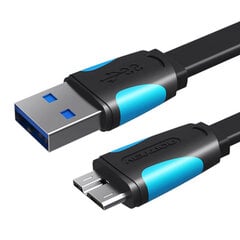 Vention VAS-A12-B050, Flat USB 3.0 A to Micro-B, 0.5m цена и информация | Кабели и провода | kaup24.ee