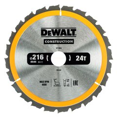 Saeketas DeWalt 216x30 mm x 24z - DT1952 цена и информация | Пилы, циркулярные станки | kaup24.ee