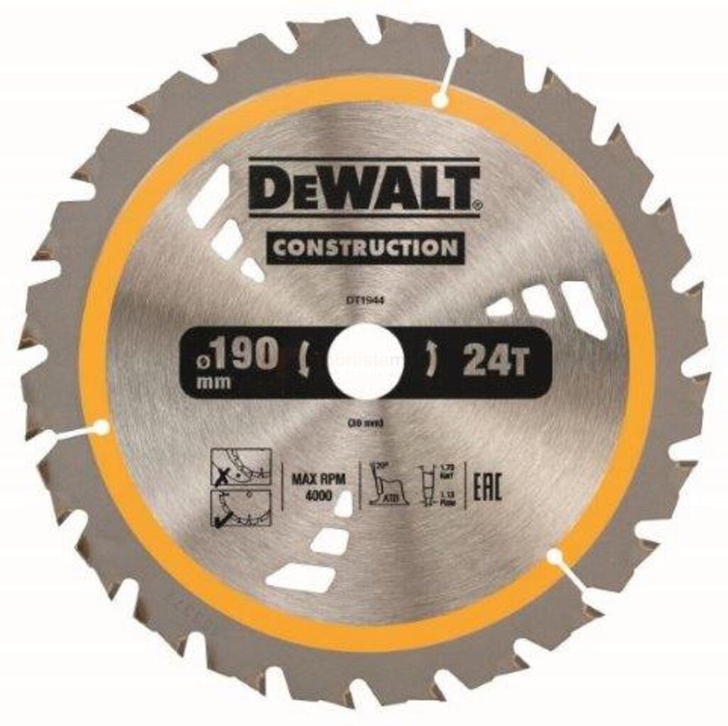 Saeketas DeWalt 190x30mmx24z - DT1944 hind ja info | Elektrilised saed, mootorsaed ja tarvikud | kaup24.ee