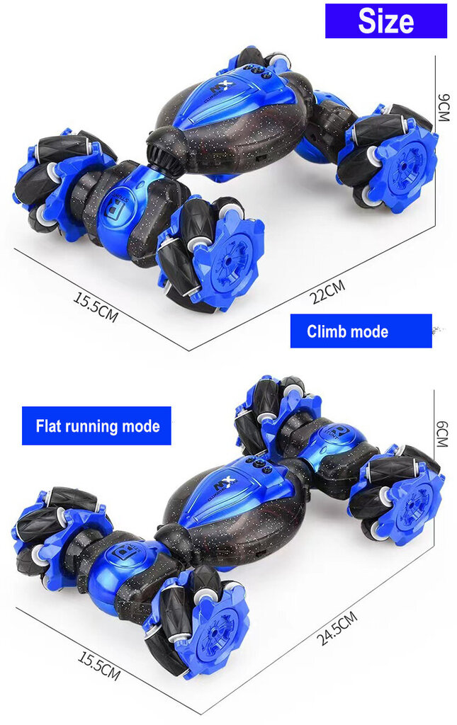 Kaugjuhtimispuldi ja käeliigutustega juhitav STORM Stunt-auto цена и информация | Poiste mänguasjad | kaup24.ee