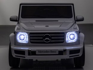 Laste elektriauto Mercedes-Benz G500 muusikamooduliga, üks iste, valge цена и информация | Электромобили для детей | kaup24.ee