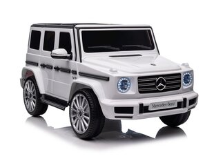 Laste elektriauto Mercedes-Benz G500 muusikamooduliga, üks iste, valge цена и информация | Электромобили для детей | kaup24.ee