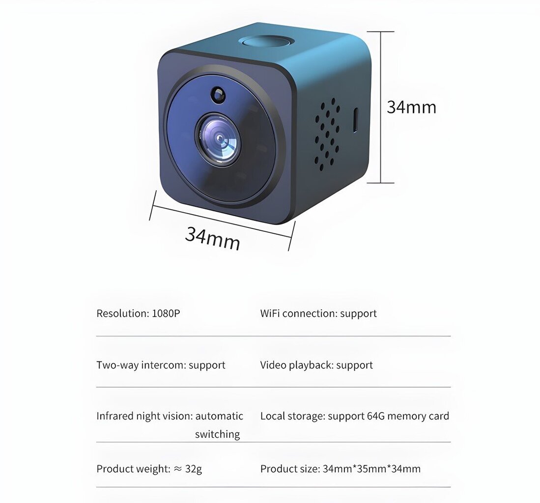 Juhtmeta nutikas wifi Full HD valvekaamera Livman AS02 hind ja info | Valvekaamerad | kaup24.ee