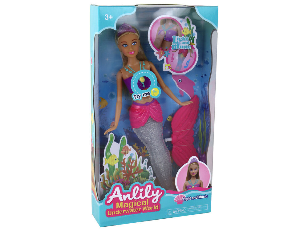 Anlily nukk valgus- ja heliefektidega, merineitsi hind ja info | Tüdrukute mänguasjad | kaup24.ee