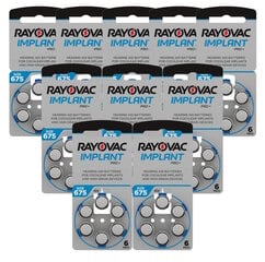 Батарейки Rayovac Impant Pro+ 675, PR44 для кохлеарных имплантов, 60 шт. цена и информация | Батерейки | kaup24.ee