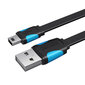 Vention VAS-A14-B050, Flat USB 2.0 A to Mini 5-pin cable 0.5m цена и информация | Kaablid ja juhtmed | kaup24.ee