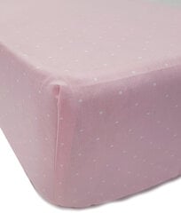 Детская хлопковая простынь на резинке Ranforce, Pink,140x70x20 см цена и информация | Сетки для кроватей | kaup24.ee