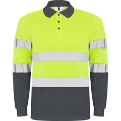 Рубашка поло мужская техническая повышенной видимости POLARIS L/S желто-серая цена и информация | Рабочая одежда | kaup24.ee