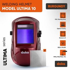 Маска сварщика автоматическая Doka Ultima 10 Burgundy цена и информация | Защита головы | kaup24.ee