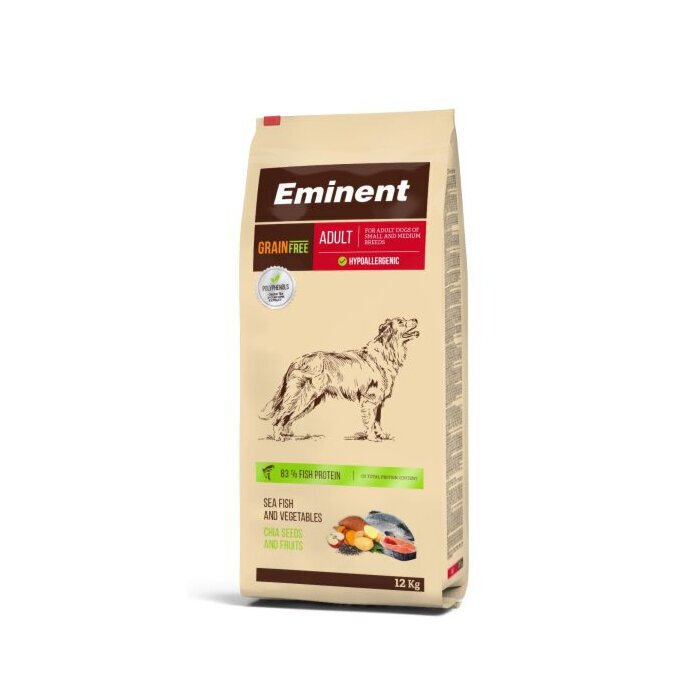 Eminent Grain Free Adult 29/16 lõhega teraviljavaba koeratoit väikest ja keskmise suurusega tõugu täiskasvanud koertele, 12kg hind ja info | Kuivtoit koertele | kaup24.ee