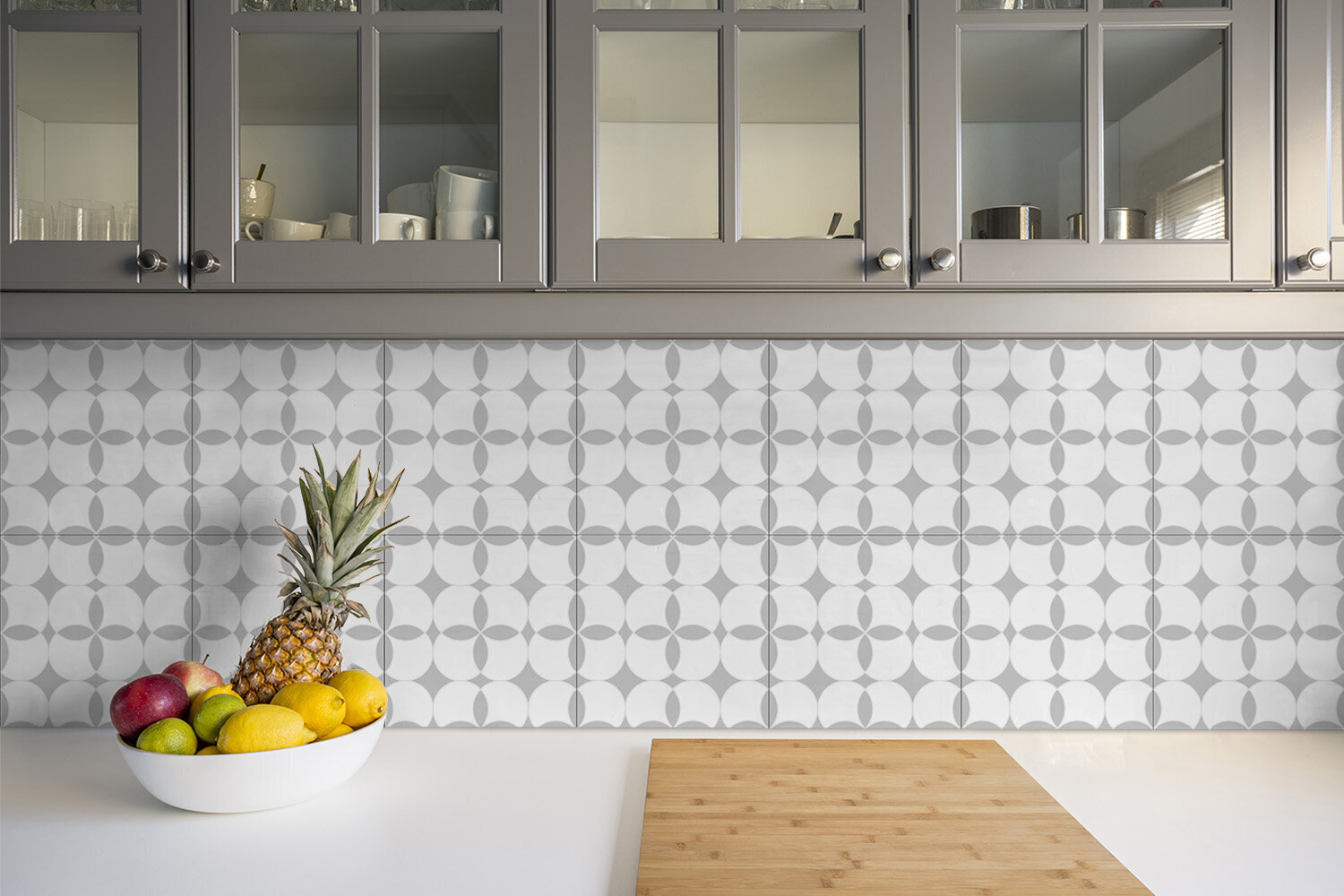 Kleepuvad dekoratiivplaadid Decormat 30x30cm, 9 tk, geomeetrilised ringid hind ja info | Põrandaplaadid | kaup24.ee