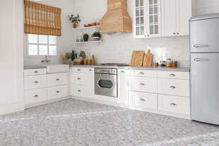 Kleepuvad dekoratiivplaadid Decormat 30x30cm, 9 tk, hall marmor hind ja info | Põrandaplaadid | kaup24.ee