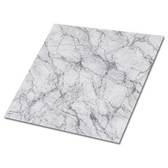 Kleepuvad dekoratiivplaadid Decormat 30x30cm, 9 tk, hall marmor цена и информация | Плитка на пол | kaup24.ee