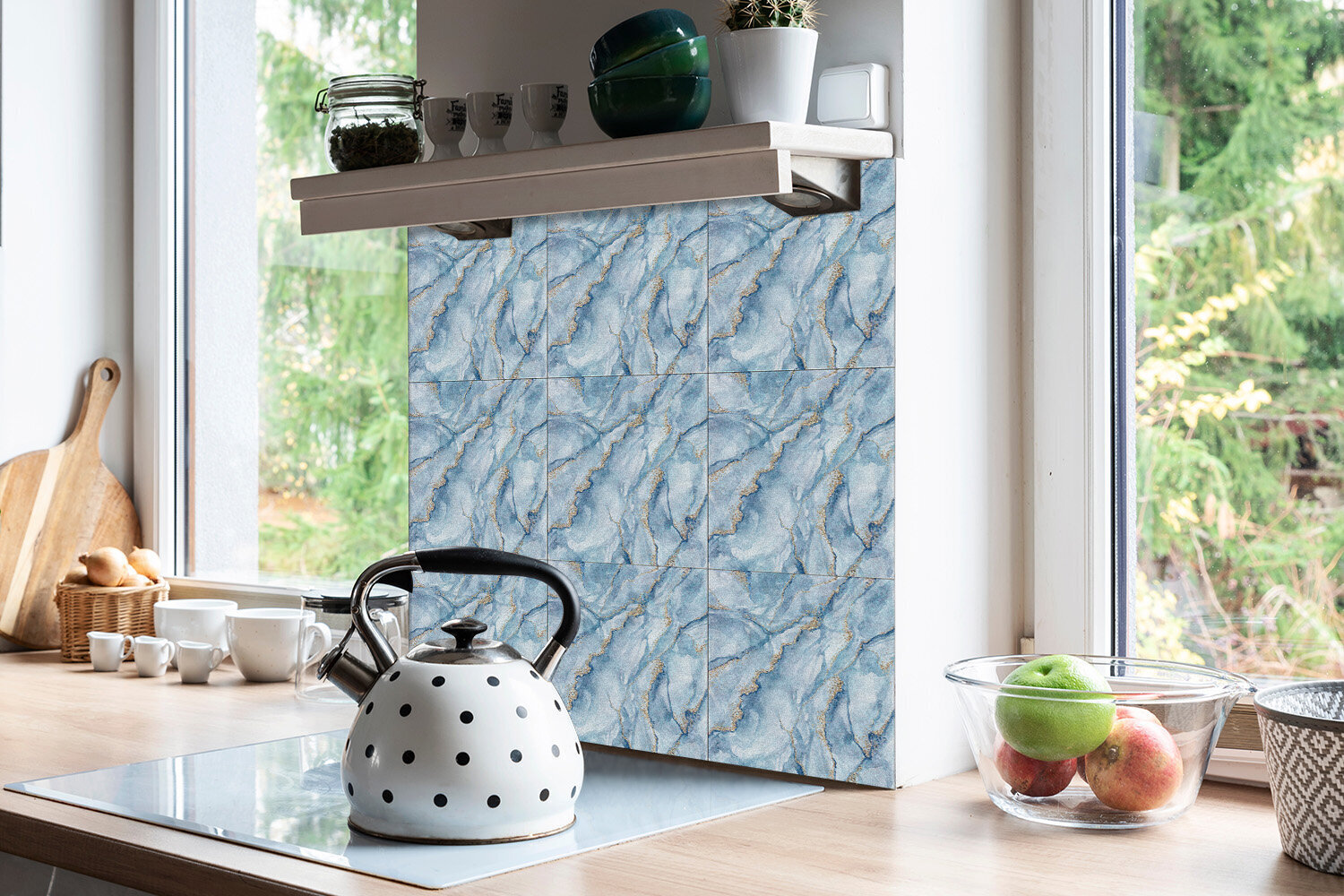Kleepuvad dekoratiivplaadid Decormat 30x30cm, 9 tk, talvine marmor цена и информация | Põrandaplaadid | kaup24.ee