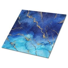 Kleepuvad dekoratiivplaadid Decormat 30x30cm, 9 tk, sinine marmor hind ja info | Põrandaplaadid | kaup24.ee