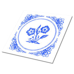 Kleepuvad dekoratiivplaadid Decormat 30x30cm, 9 tk, azulejos lill цена и информация | Плитка на пол | kaup24.ee