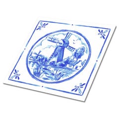 Kleepuvad dekoratiivplaadid Decormat 30x30cm, 9 tk, azulejos stiilis tuuleveski цена и информация | Плитка на пол | kaup24.ee