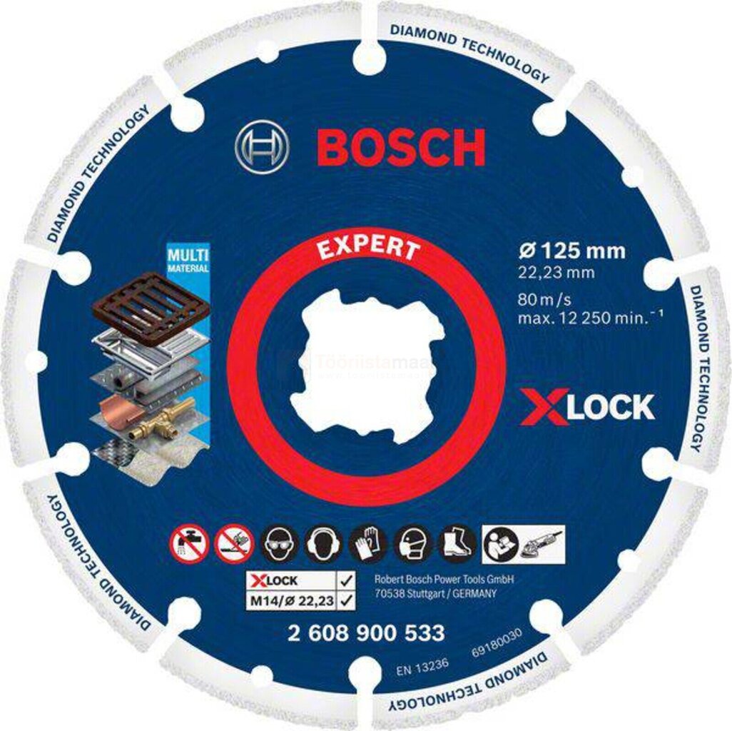 Lõikeketas Bosch EXPERT Diamond Metal Wheel X-LOCK 125 × 22,23 mm цена и информация | Käsitööriistad | kaup24.ee