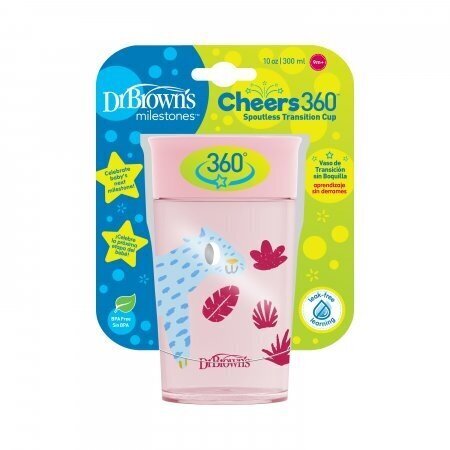 Joogipudel Dr. Browns Cheers 360 TC0109, 300 ml, roosa hind ja info | Lutipudelid ja aksessuaarid | kaup24.ee