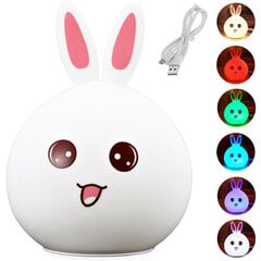 Детский светодиодный RGB ночник кролик с USB цена и информация | Детские светильники | kaup24.ee