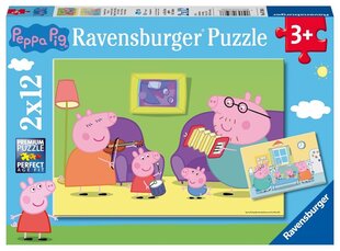 Pusle Ravensburger Peppa Pig 2x12 tk hind ja info | Pusled | kaup24.ee
