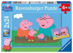 Пазл Ravensburger 2х24 шт Свинка Пеппа цена и информация | Пазлы | kaup24.ee