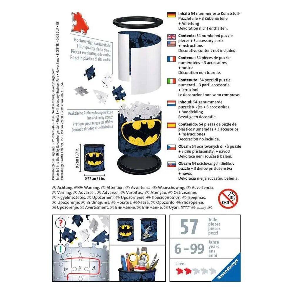 3D pusle/pliiats Ravensburger Batman, 54 tk hind ja info | Pusled | kaup24.ee