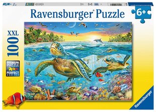 Пазл Ravensburger 100 деталей Водяные черепахи цена и информация | Пазлы | kaup24.ee